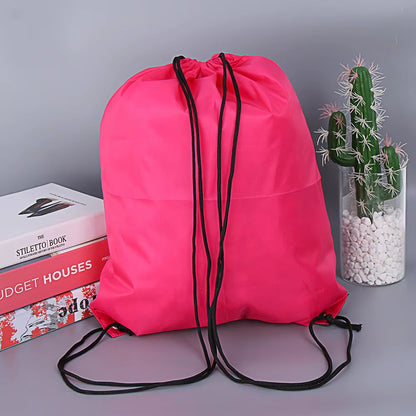 Polyester Drawstring School Book Bag Boys Girls Kids Adult Gym PE Kit Sack Dance Portable Travel Shopping Pouch Bag