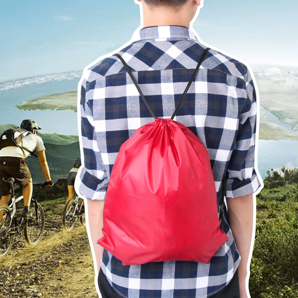 Polyester Drawstring School Book Bag Boys Girls Kids Adult Gym PE Kit Sack Dance Portable Travel Shopping Pouch Bag