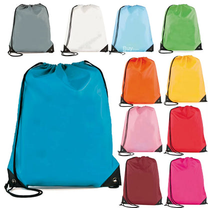 Polyester Drawstring School Book Bag Boys Girls Kids Adult Gym PE Kit Sack Dance Portable Travel Shopping Pouch Bag