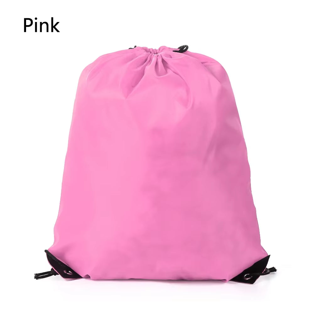 Polyester Drawstring School Book Bag Boys Girls Kids Adult Gym PE Kit Sack Dance Portable Travel Shopping Pouch Bag