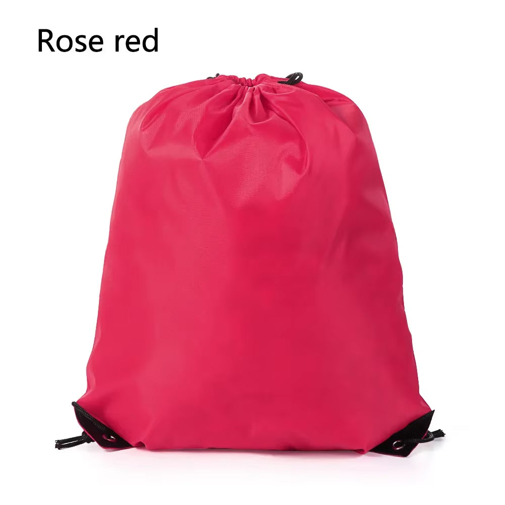 Polyester Drawstring School Book Bag Boys Girls Kids Adult Gym PE Kit Sack Dance Portable Travel Shopping Pouch Bag