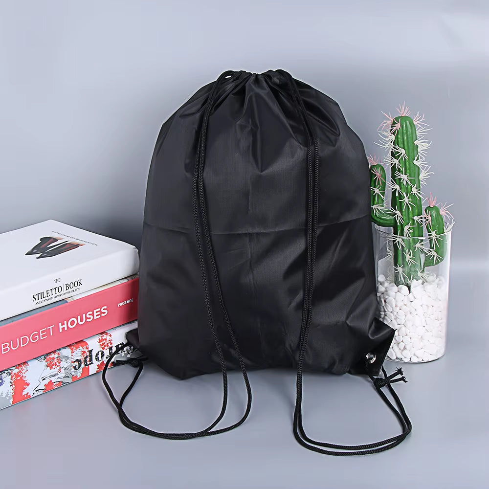Polyester Drawstring School Book Bag Boys Girls Kids Adult Gym PE Kit Sack Dance Portable Travel Shopping Pouch Bag